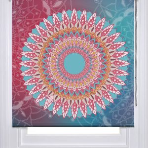 Mandala Pink blue printed blind