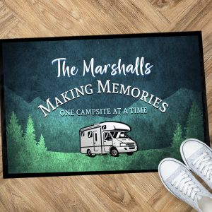 Personalised Campervan green printed Door mat 60 x 40cm