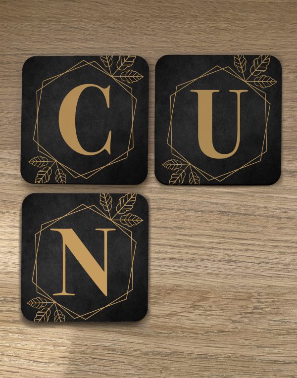 Sweary Coasters | C*nt adult rude joke novelty gift | set of 4 wooden monogram coasters - Image 4