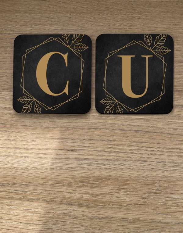 Sweary Coasters | C*nt adult rude joke novelty gift | set of 4 wooden monogram coasters - Image 3